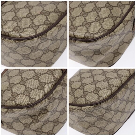 GUCCI GG Supreme Web Sherry Line Bag PVC Beige Gold 89 02 032 Auth 137285 - Picture 14 of 16